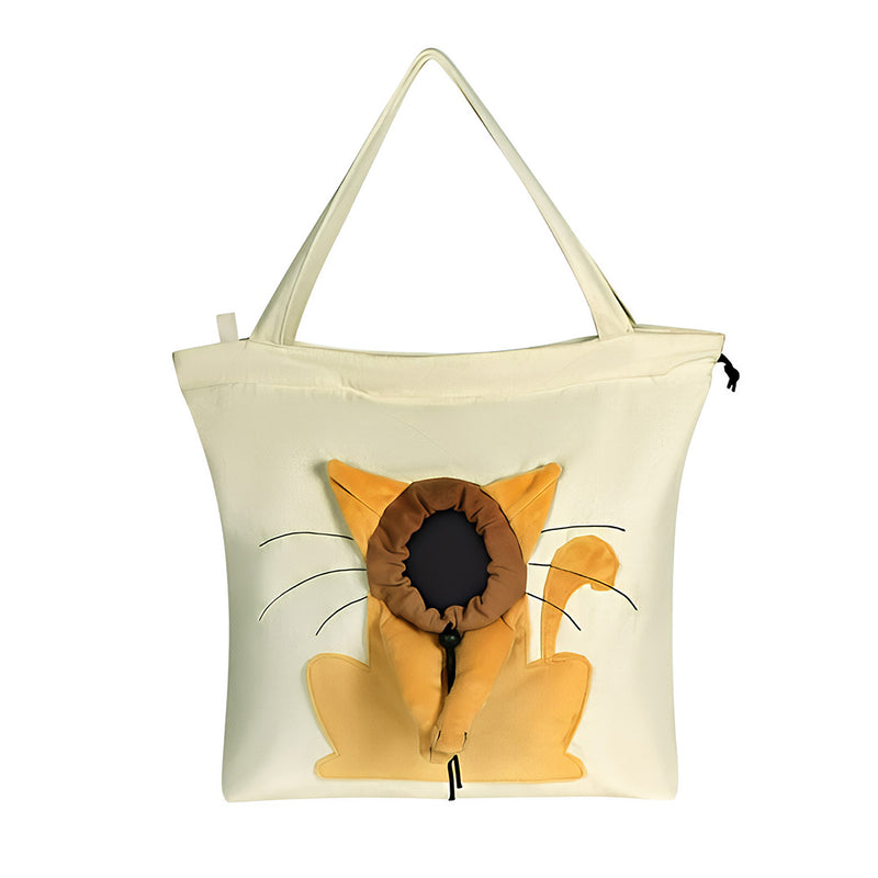 Anypet Cat Handbag Beige Soft Collar Pets Carrier Luggage Small Dog Travel Tote Bag With Safety Zippers