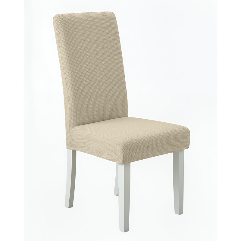 Anyseat Beige Corn Waterproof Chair Cover – Corn Kernel Pattern Stretch Slipcover for Dining Room