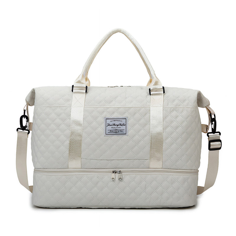 Anysort Mommy Diaper Bag Beige Handbag for Mom Waterproof Tote Yoga Gym Wet Bag Large Capacity for Travel and Sports