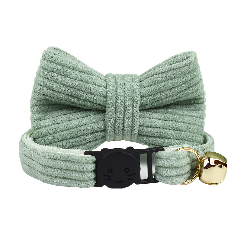 ANYWAGS Cat Collar Jade Bow Large with Safety Buckle, Bell, and Durable Strap Stylish and Comfortable Pet Accessory