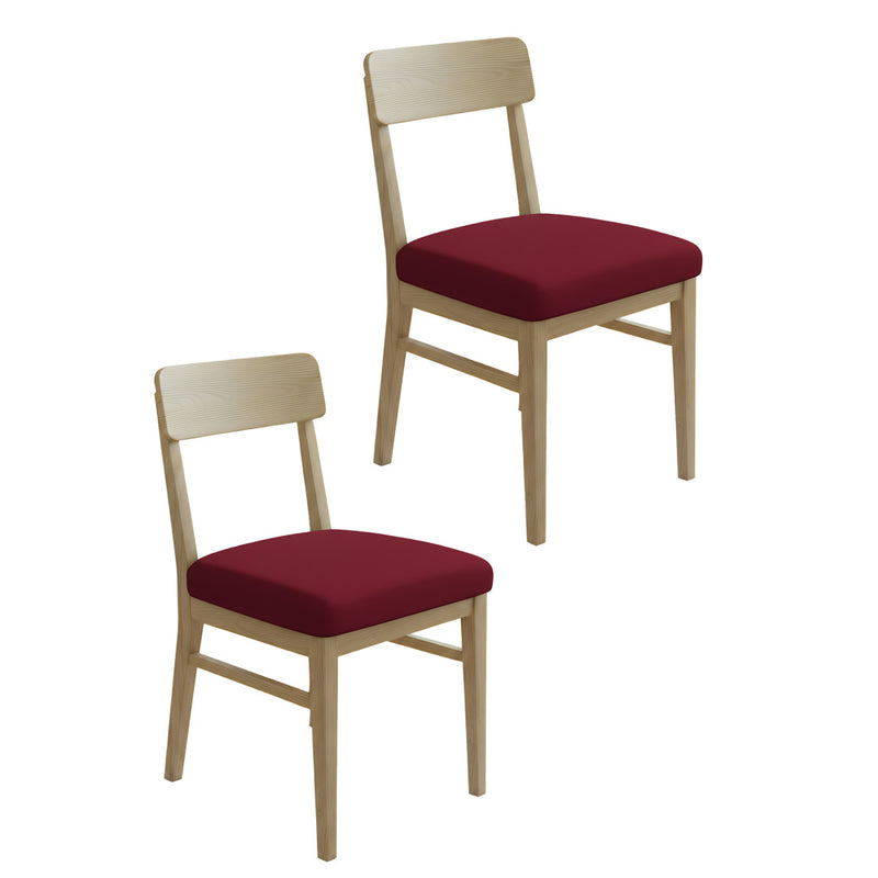 Anyseat Maroon Red Plain Print Chair Cover – Stretch Washable Removable Seat Cover for Dining & Kitchen