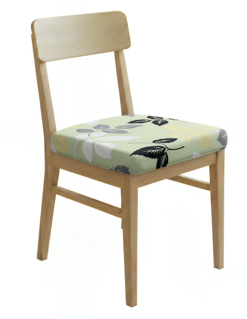 Anyseat Light Green Leaf Print Chair Cover – Stretch Washable Removable Seat Cover for Dining & Kitchen