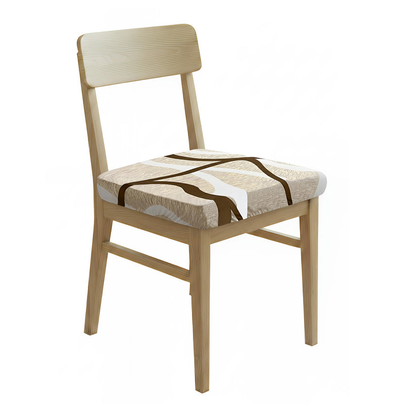Anyseat Brown White and Beige Print Chair Cover – Stretch Washable Removable Seat Cover for Dining & Kitchen