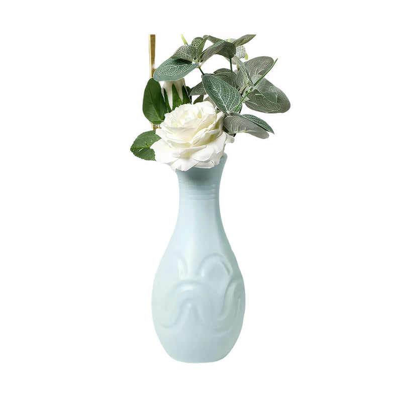 ANYDECO Flower Vase Light Green Small Wave Lines Pattern Nordic Pot Home Decor