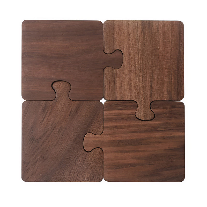 Anygleam Natural Wood 4pcs Wooden Coaster Cup Kitchen Tools Accessories