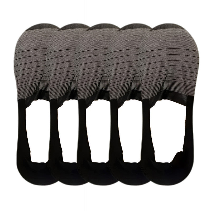 Anyfootwear Unisex No Show Socks 5 Pairs – Thin Invisible Black Ankle Socks Breathable Cotton Size 5–11
