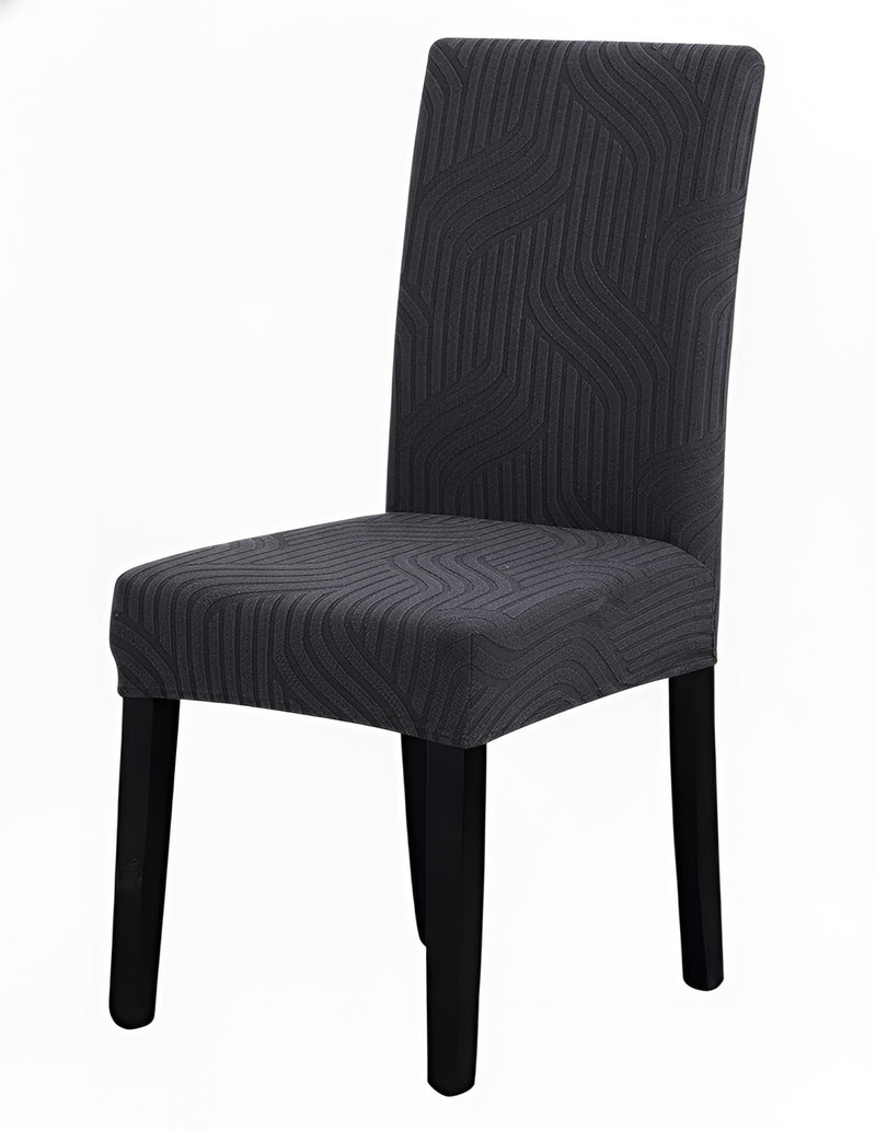 Anyseat Dark Grey Knitted Chair Cover – Elastic Anti‑Dirt Design for Dining, Kitchen, Wedding, Hotel & Banquet Use