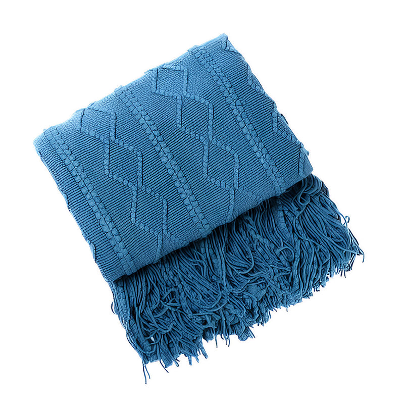 Anycozy Blue Faux Cashmere Throw Blanket Sofa Cover 150x230cm