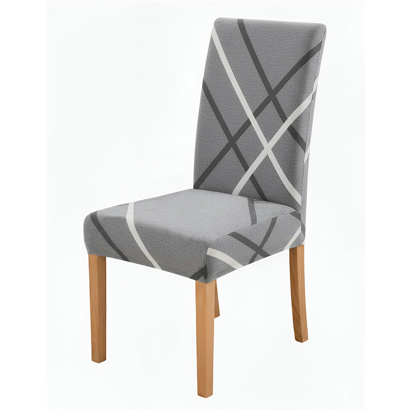 Anyseat Gray Cross Hatch Design Pattern Print Elastic Chair Cover – Plain Dining Slipcover & Home Décor