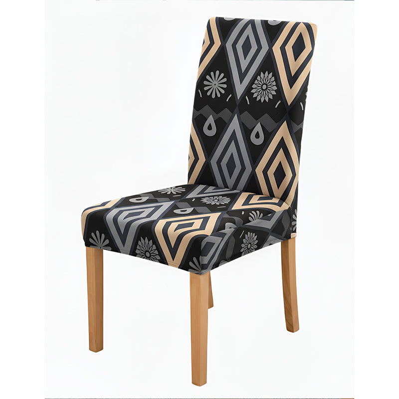 Anyseat Black Pattern Print Elastic Chair Cover – Plain Dining Slipcover & Home Décor