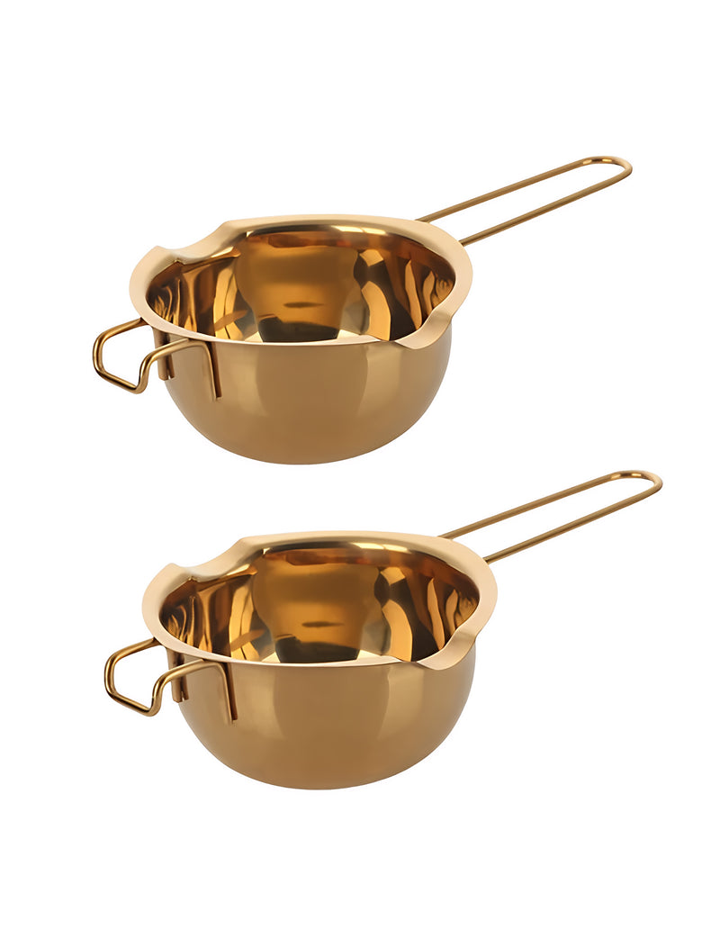 Anygleam Melting Pot 2Pcs Gold Chocolate Melt Cookware Kitchen Heating Container Milk Bowl Baking Tool Kitchenware