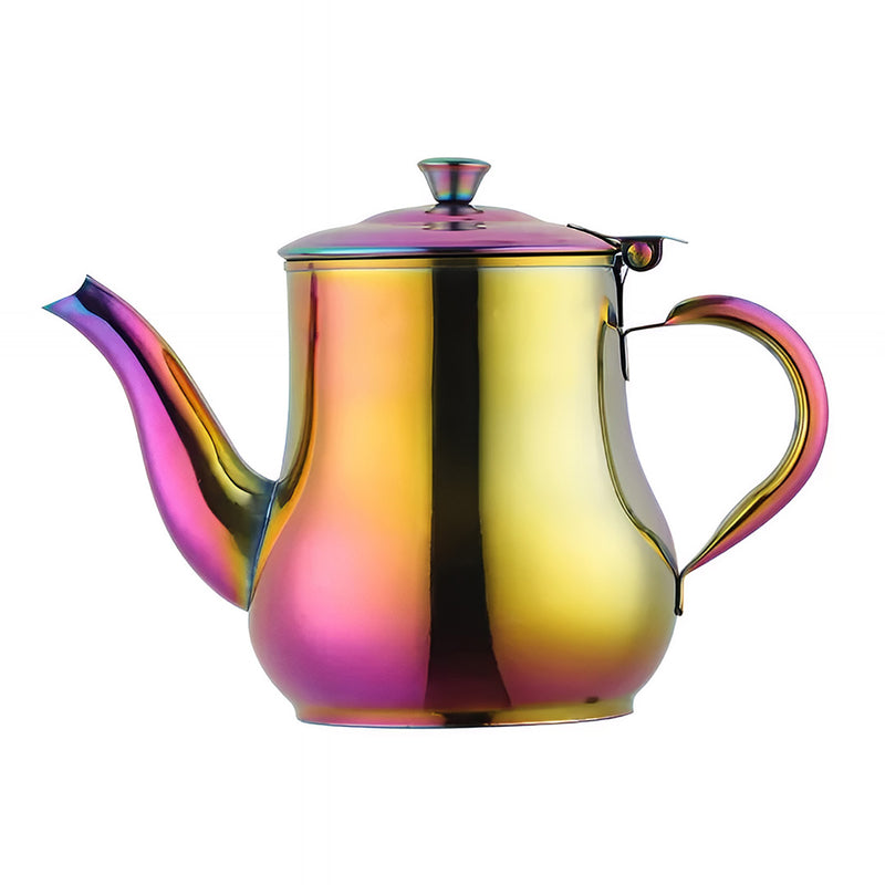 Anygleam Pink Rainbow Stainless Steel Teapot with Filter – Multi-Purpose Kettle for Coffee, Tea, Oil & Seasonings