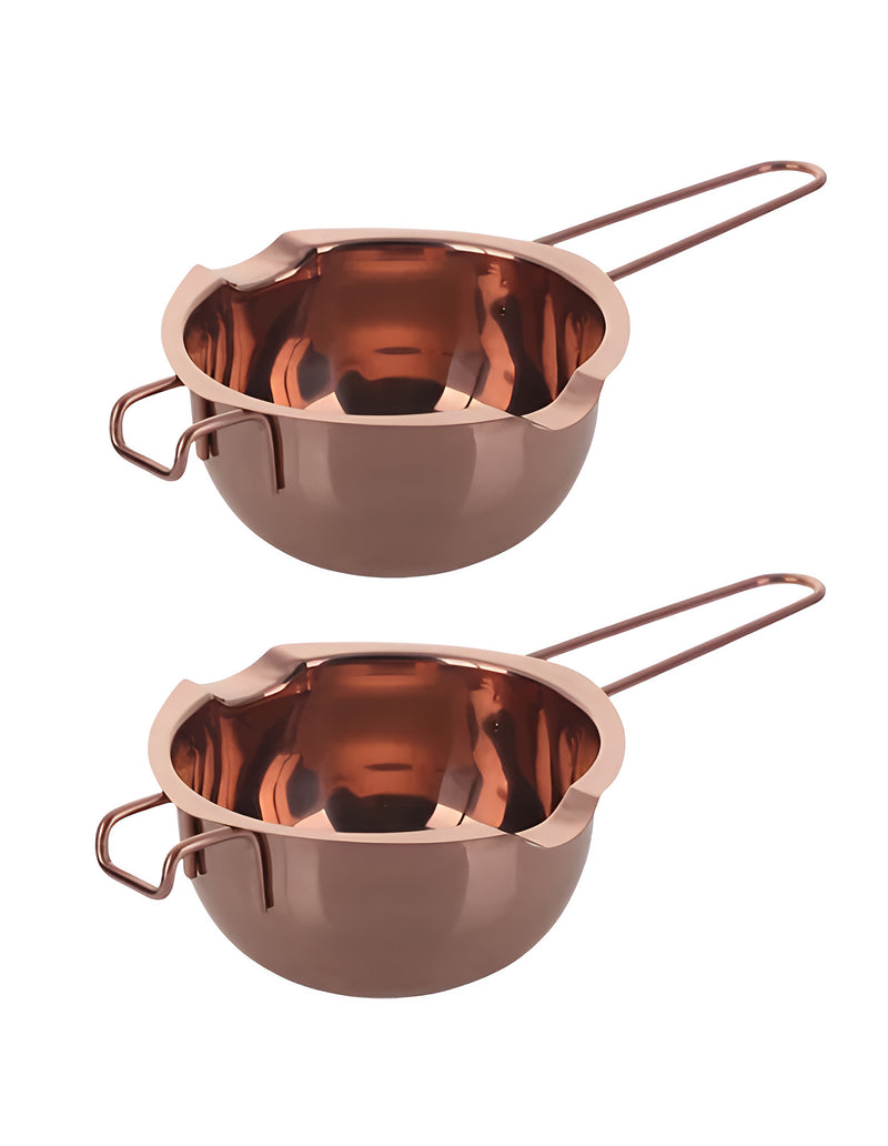 Anygleam Melting Pot 2Pcs Rose gold Chocolate Melt Cookware Kitchen Heating Container Milk Bowl Baking Tool Kitchenware