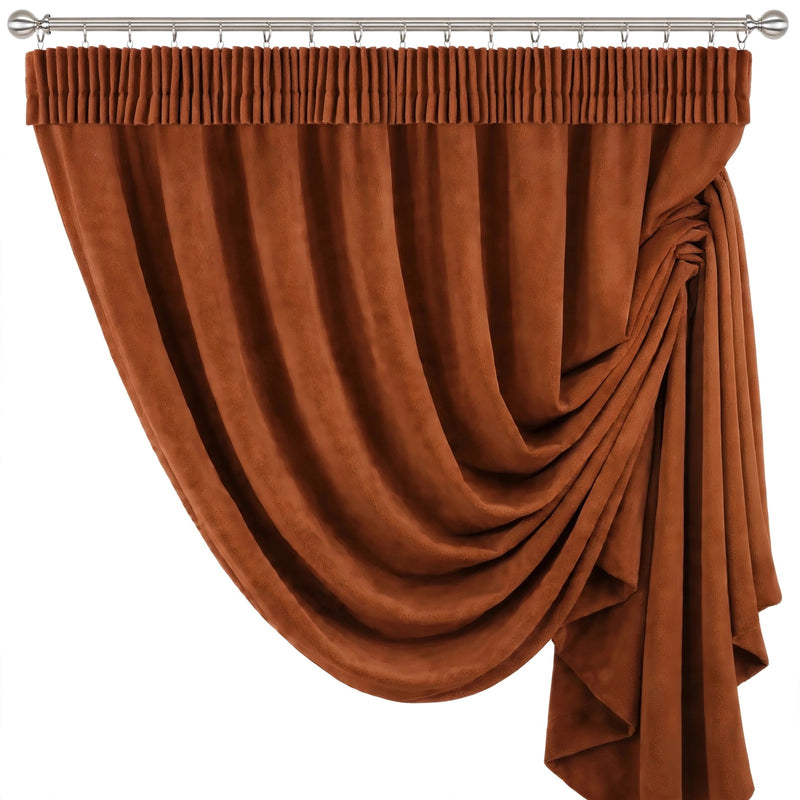 Anydrape Orange Velvet Blackout Curtains – High‑Quality Modern Luxury Drapes for Living Room, Bedroom & Dining Windows