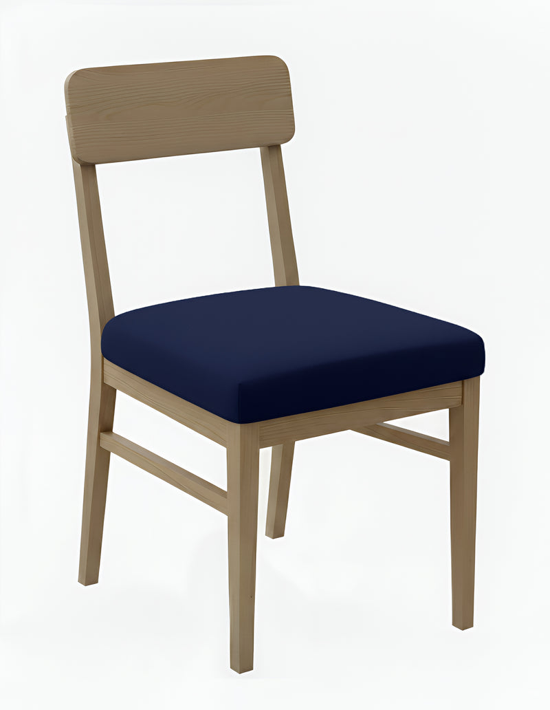 Anyseat Navy Blue Plain No Print Chair Cover – Stretch Washable Removable Seat Cover for Dining & Kitchen