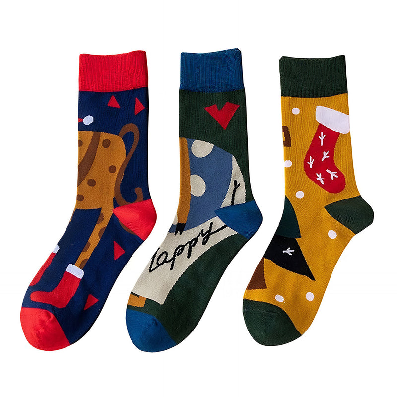 Anyfootwear 3 Pairs Women’s Symbolic Holiday Cotton Socks Funny Gift Party