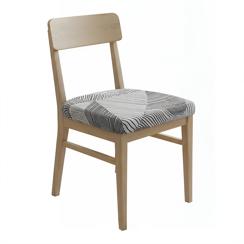Anyseat White Simple Linear Pattern Print Chair Cover – Stretch Washable Removable Seat Cover for Dining & Kitchen