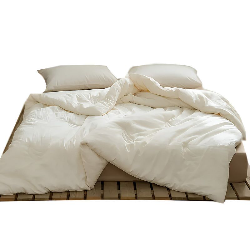 ANYHOUZ Duvet Cover Beige Quilted Ultra Soft Bed Comforter 150X200cm