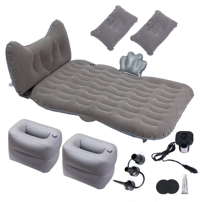 Anypack Grey Honeycomb Inflatable Car Mattress Portable Camping Air Bed Travel Sleeping Kit Essentials