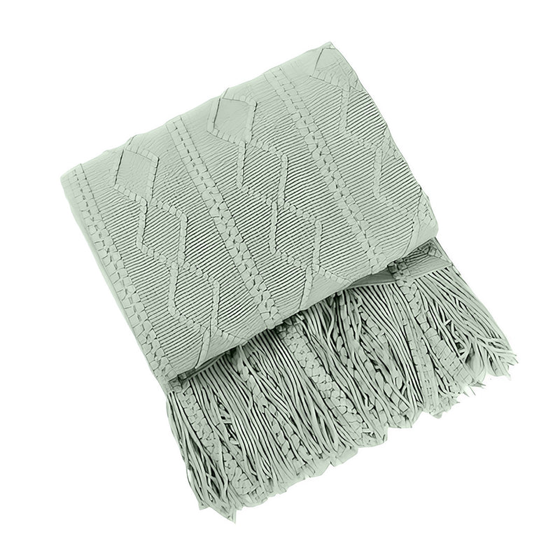 Anycozy Gray Faux Cashmere Throw Blanket Diamond Knit 150x230cm