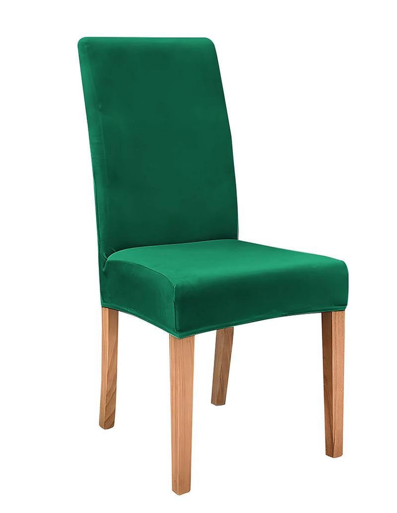 Anyseat Chair Cover Green Velvet Plush Slipcover for Dining Kitchen