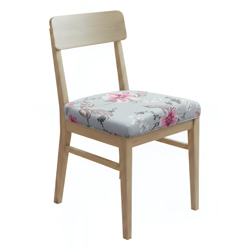 Anyseat Light Blue Pink Flower Print Chair Cover – Stretch Washable Removable Seat Cover for Dining & Kitchen