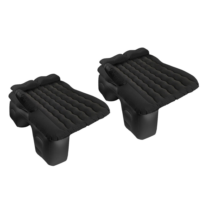 Anypack 2X Black Ripple Inflatable Car Mattress Portable Camping Air Bed Travel Sleeping Kit Essentials