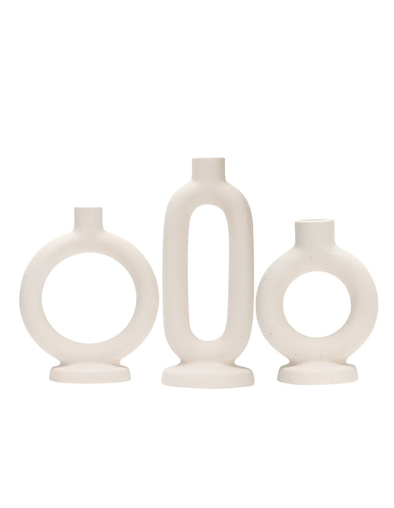 ANYDECO Candle Holder White Nordic Ceramic Candlestick Stand Home Decor
