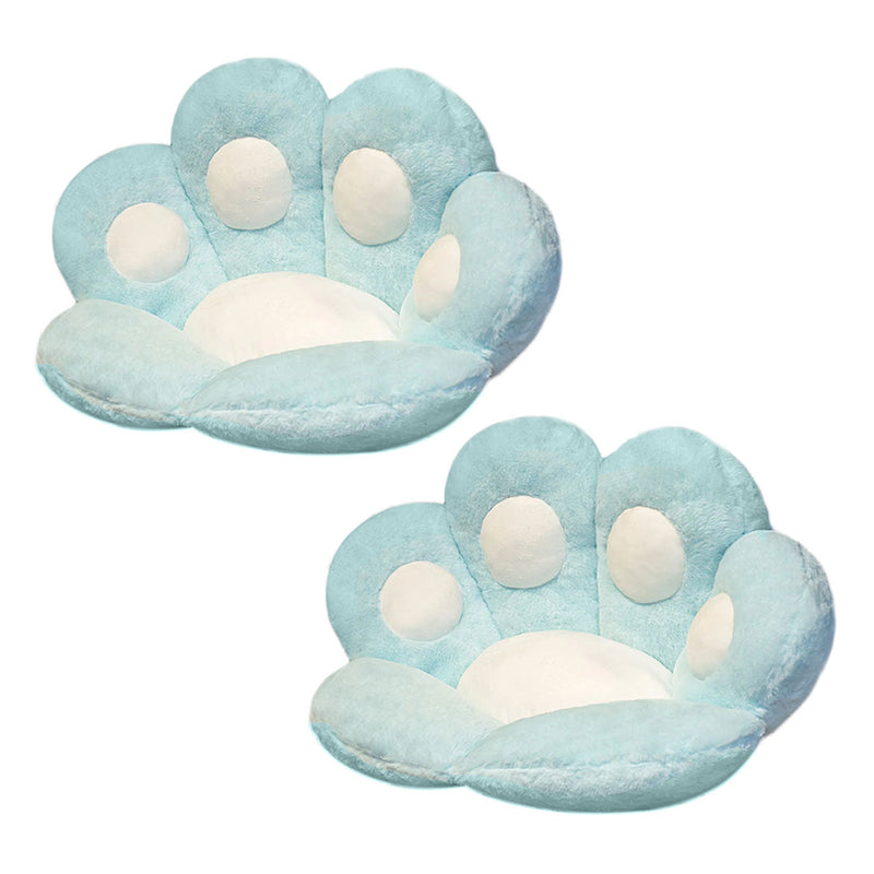 Anyseat Seat Cushion 2PC 80cm Blue Paw Shape Warm Lazy Sofa Decorative Pillow Backseat Plush Mat Home Decor