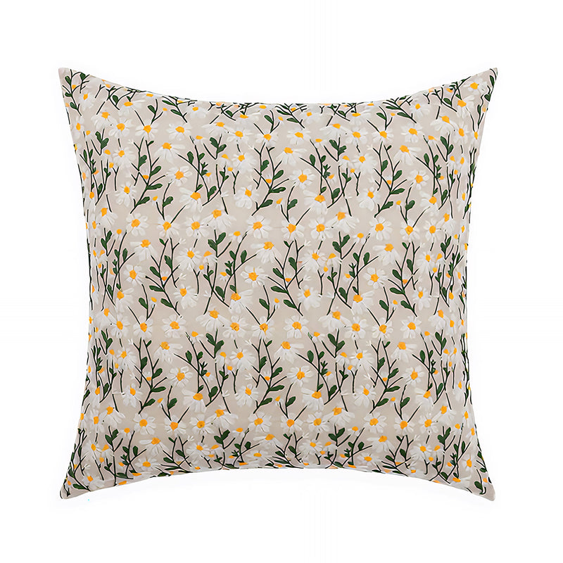 Anypillow Cream Daisy Embroidered Pillowcase Decorative Cushion Cover