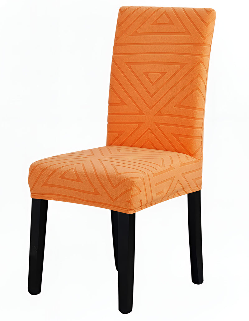 Anyseat Orange Triangular Design Chair Cover – Elastic Anti‑Dirt Design for Dining, Kitchen, Wedding, Hotel & Banquet Use