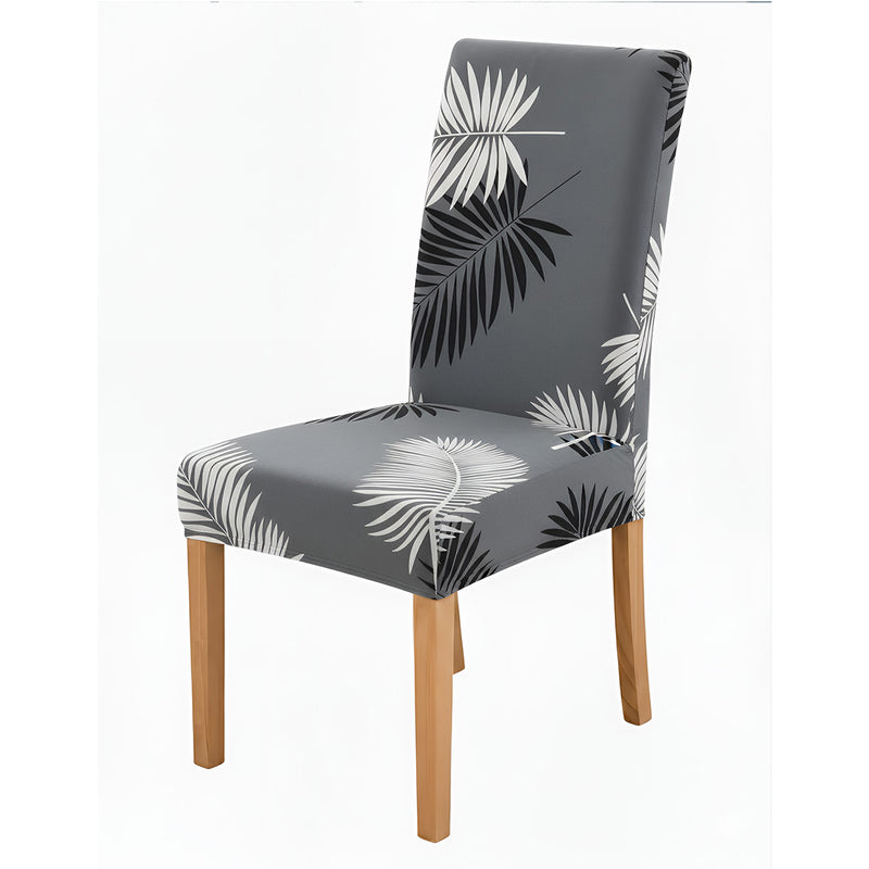 Anyseat Gray Leaf Print Elastic Chair Cover – Plain Dining Slipcover & Home Décor