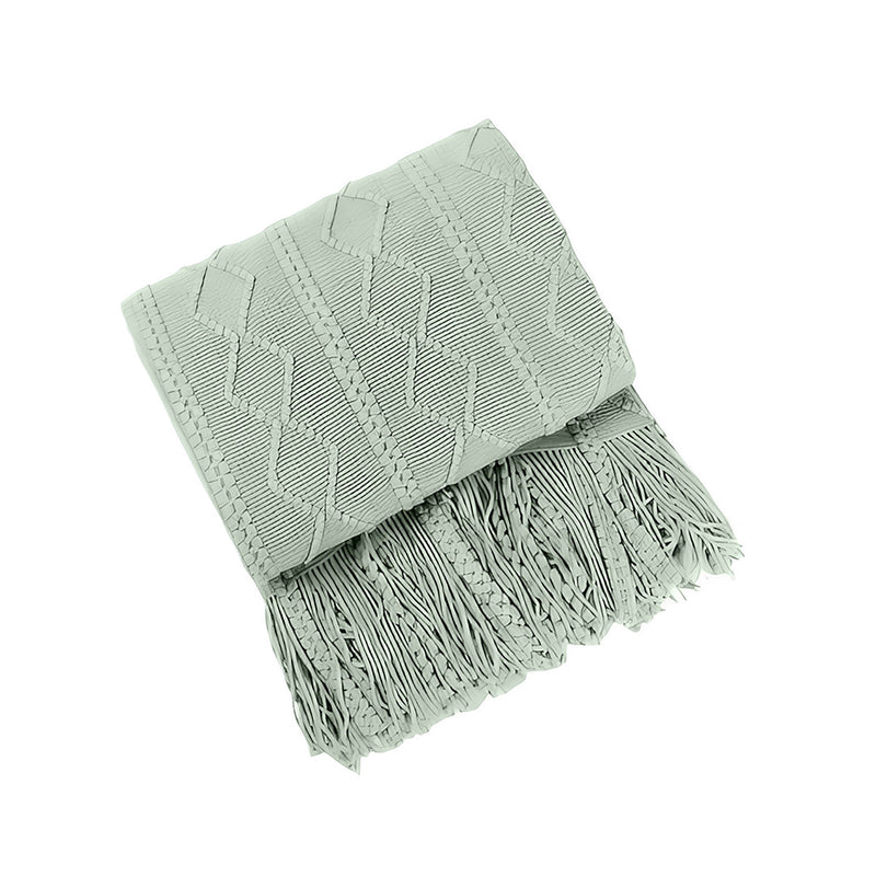 Anycozy Gray Faux Cashmere Throw Blanket Diamond Knit 130x230cm