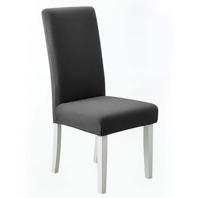Anyseat Dark Grey Waterproof Chair Cover – Corn Kernel Pattern Stretch Slipcover for Dining Room