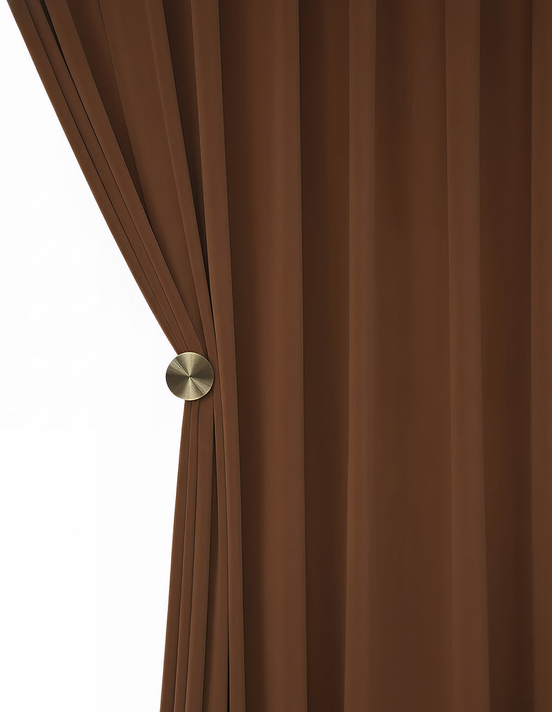 Anydrape 100cm Chocolate High Quality Modern Wool Velvet Blackout Curtains for Living Room Bedroom Dining Luxury Window Drape