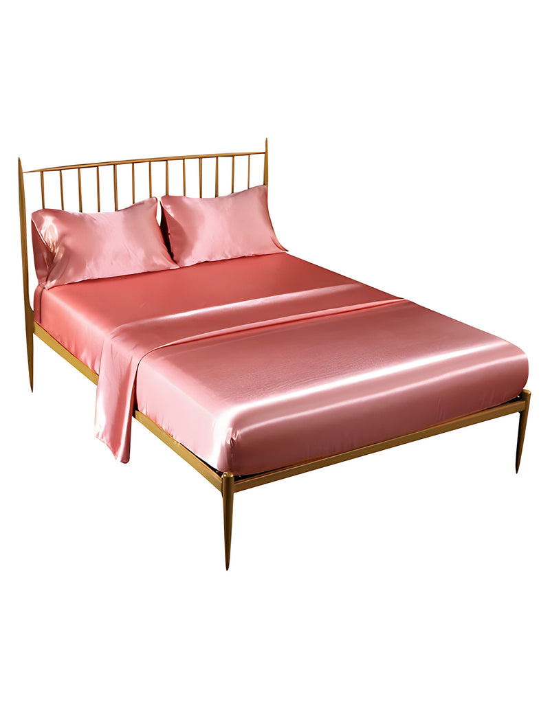 Anycozy Fitted Sheet King Size Jade Luxury Silky Beddings Set with Pillow Cases