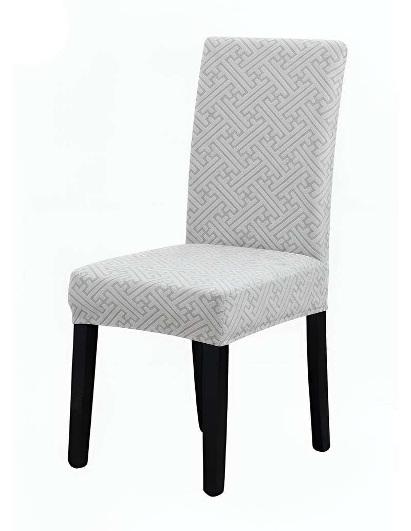 Anyseat Light Grey Puzzle Design Chair Cover – Elastic Anti‑Dirt Design for Dining, Kitchen, Wedding, Hotel & Banquet Use