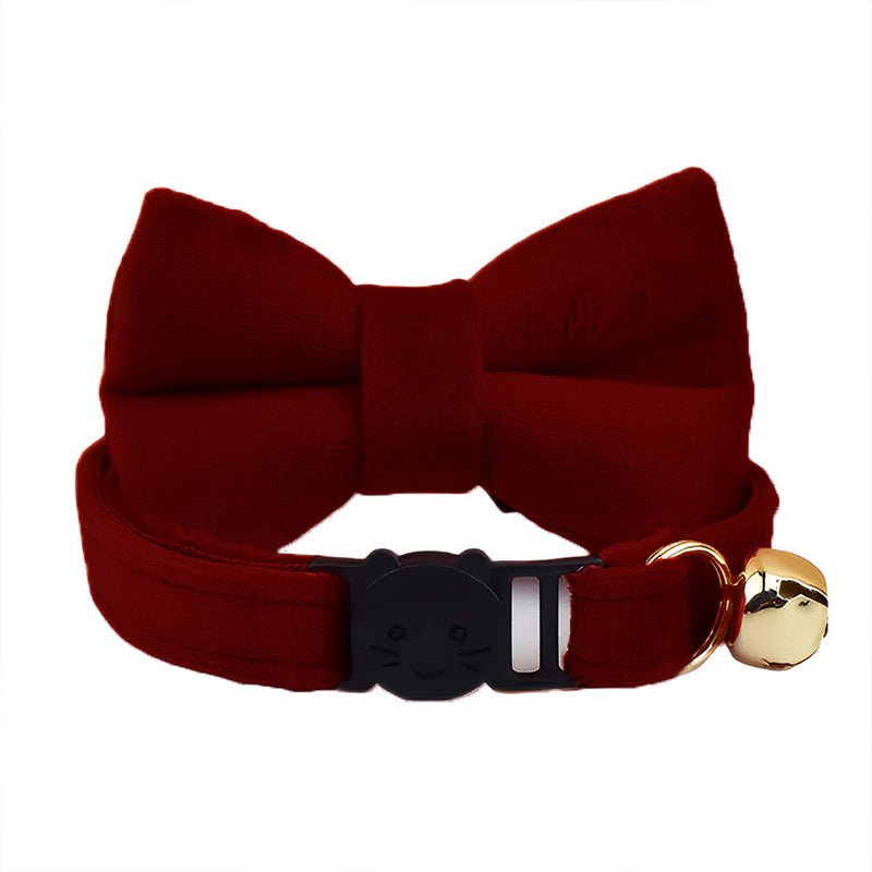 ANYWAGS Cat Collar Cherry Red Bow Small with Safety Buckle, Bell, and Durable Strap Stylish and Comfortable Pet Accessor