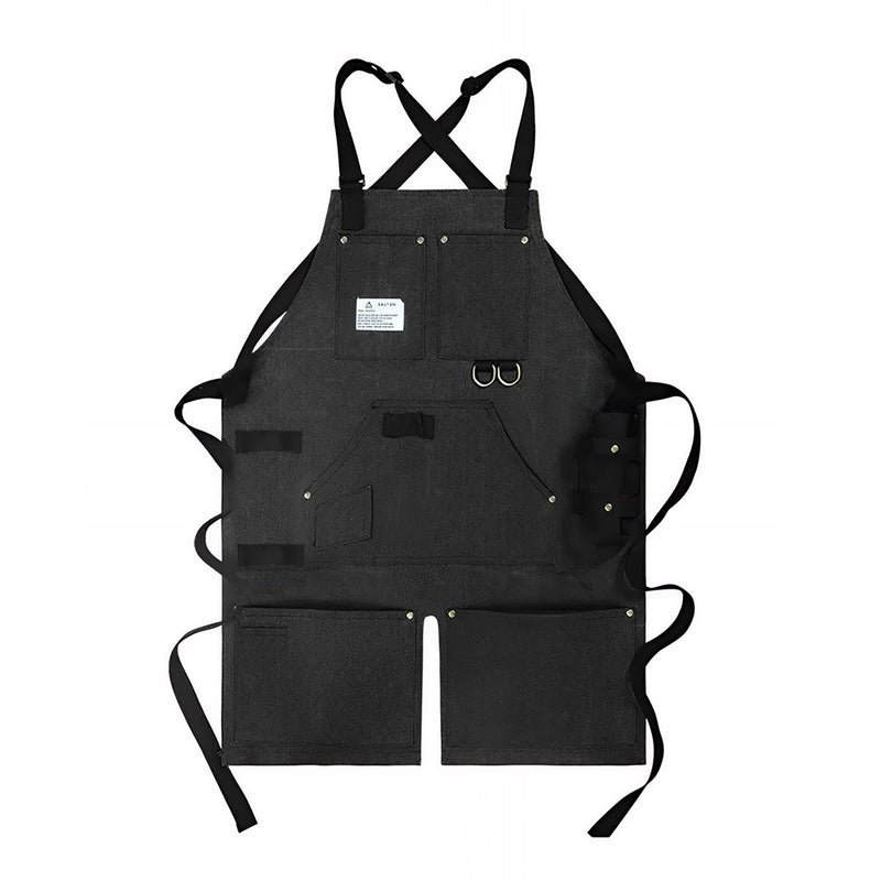 Anypron Black Canvas Gardening Apron – Waterproof, Oilproof Workwear for Gardening, BBQ & Kitchen