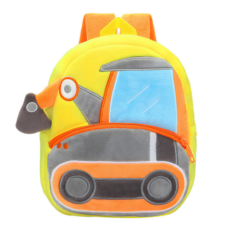 Anypack 3D Yellow Excavator School Backpack - Kids Construction Vehicle Bag