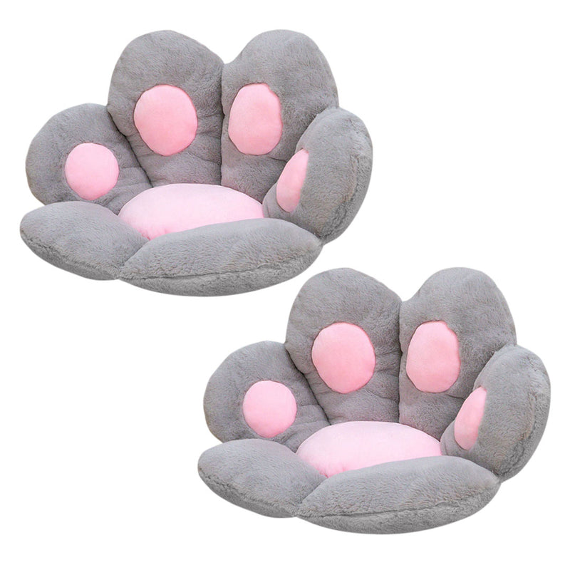 Anyseat Seat Cushion 2PC 80cm Grey Paw Shape Warm Lazy Sofa Decorative Pillow Backseat Plush Mat Home Decor