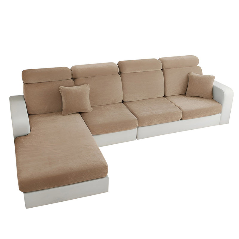 Anyseat L‑Shape Sofa Cover Coffee Chenille Polyester Thick Stretchable Cushion Protector for Living Room