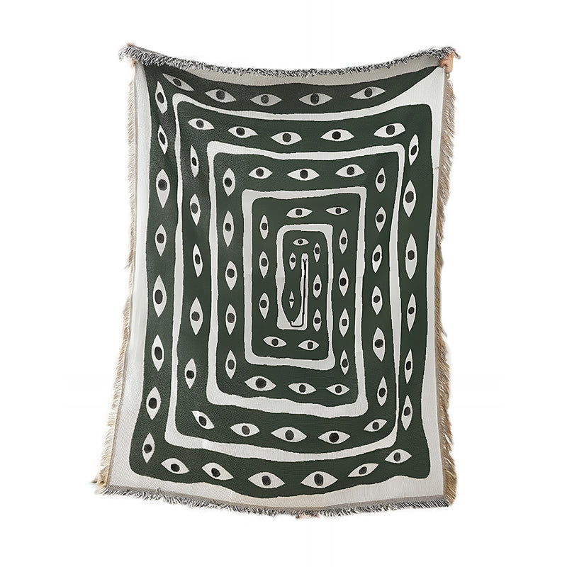Anycozy Faux Cashmere Throw Blanket Green Snake Pattern 130x160cm