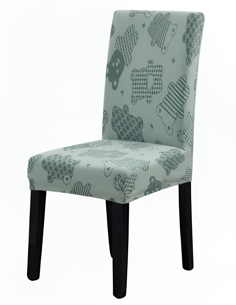 Anyseat Green Bear Knitted Chair Cover – Elastic Anti‑Dirt Design for Dining, Kitchen, Wedding, Hotel & Banquet Use
