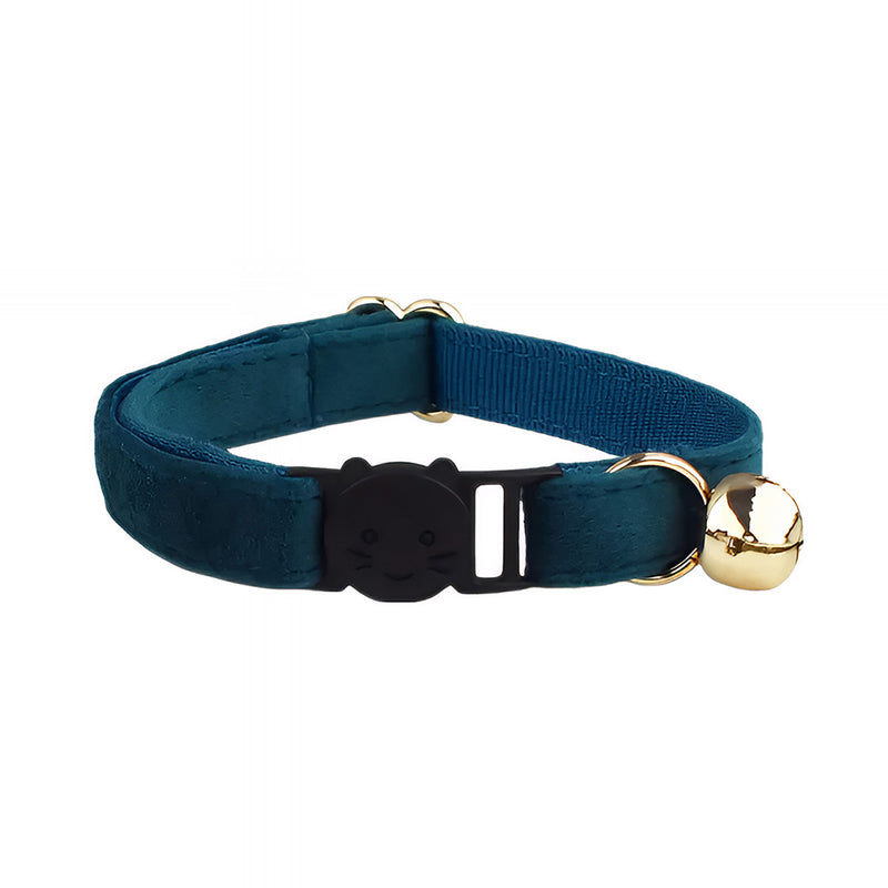 Anypet Stylish Navy Blue Cat Collar – Small Size with Safety Buckle, Bell & Durable Strap