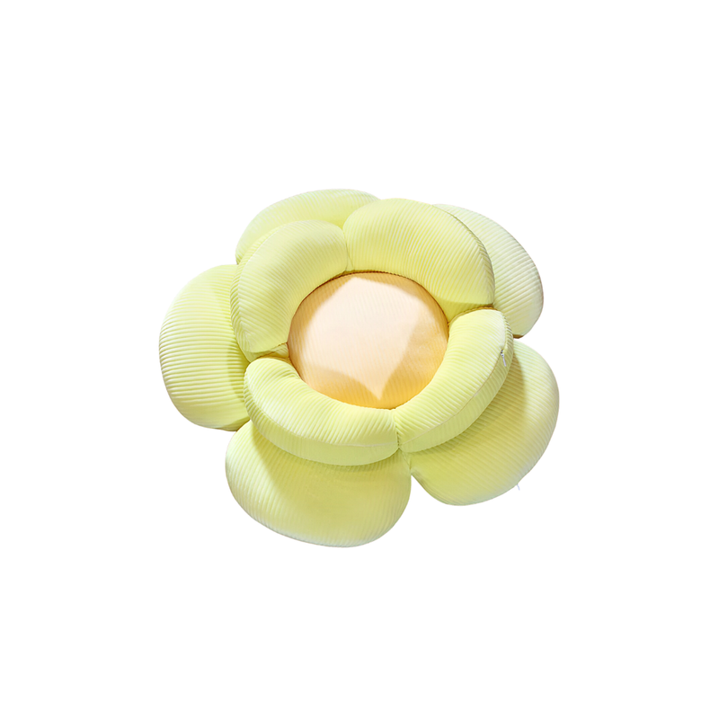 Anyseat Seat Cushion Green Double Flower Shape Soft Bedside Floor Plush Pillow Home Decor