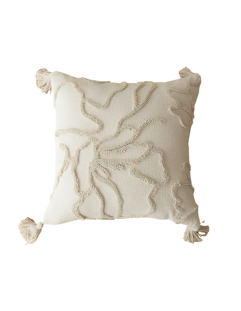 Anypillow Beige Abstract Lines Embroidered Pillowcase Decorative Cushion Cover