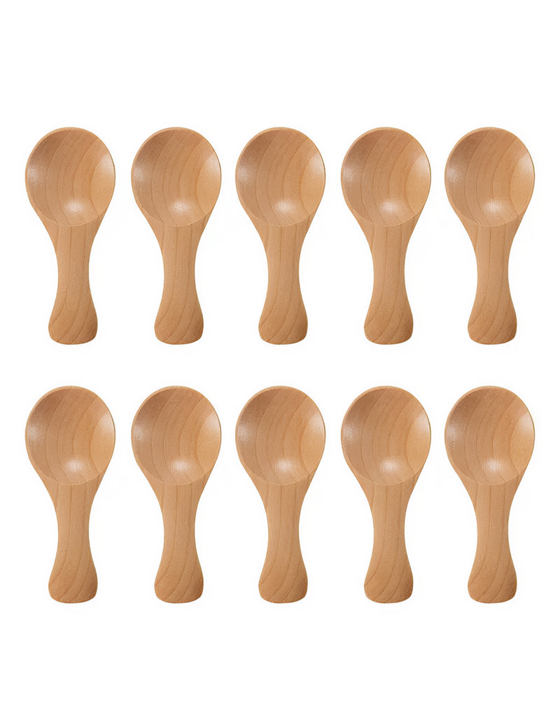 Anygleam Natural Wood 10 pcs Wooden Kitchen Spoon Kitchen Tableware