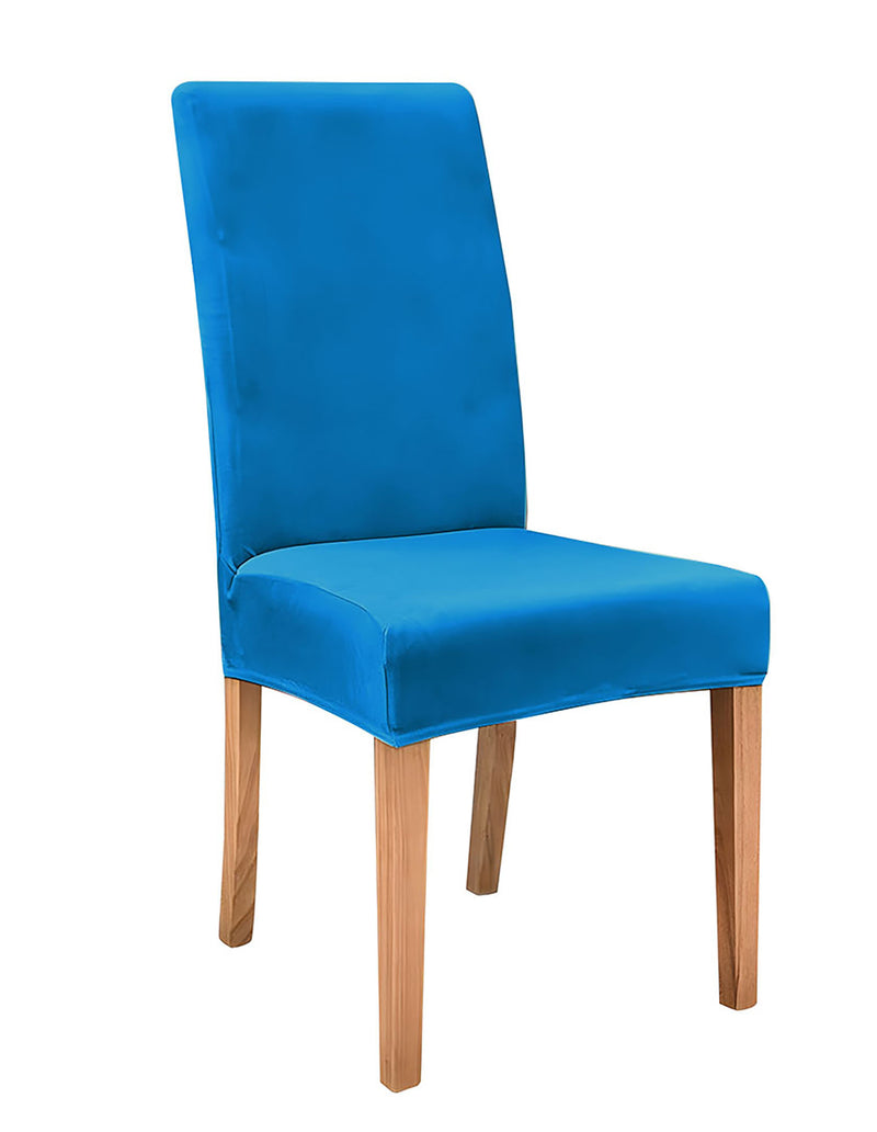 Anyseat Blue Velvet Dining Chair Cover – Plush Stretchable Slipcover for Kitchen & Dining Room Chairs