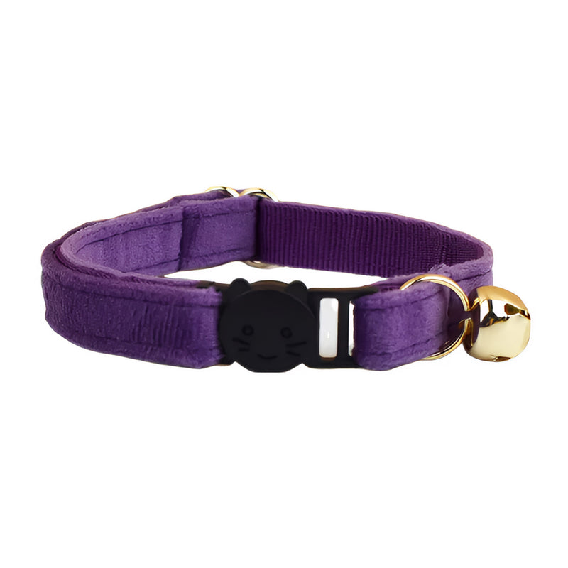 ANYWAGS Cat Collar Dark Purple Large with Safety Buckle, Bell, and Durable Strap Stylish and Comfortable Pet Accessory